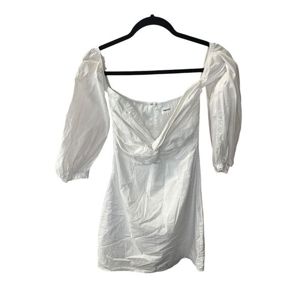 Superdown Flynn Ruched Sleeve Dress White Mini Off Shoulder Revolve Small - Picture 5 of 14